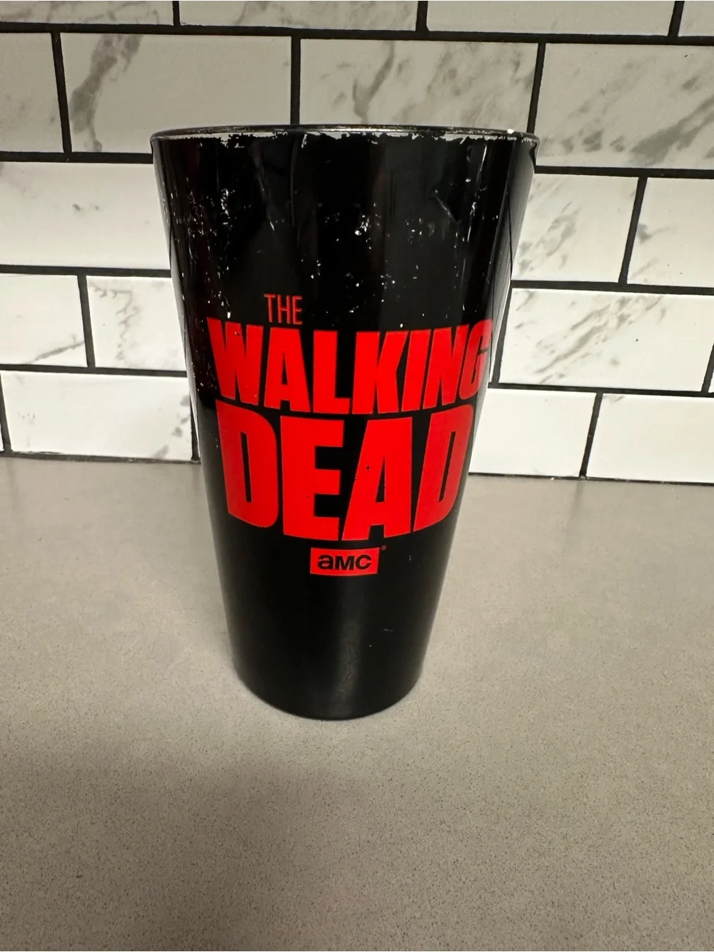 The Walking Dead Black & Red Character Pint Glass